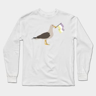 Seagull Holding Twink Pride Flag Long Sleeve T-Shirt